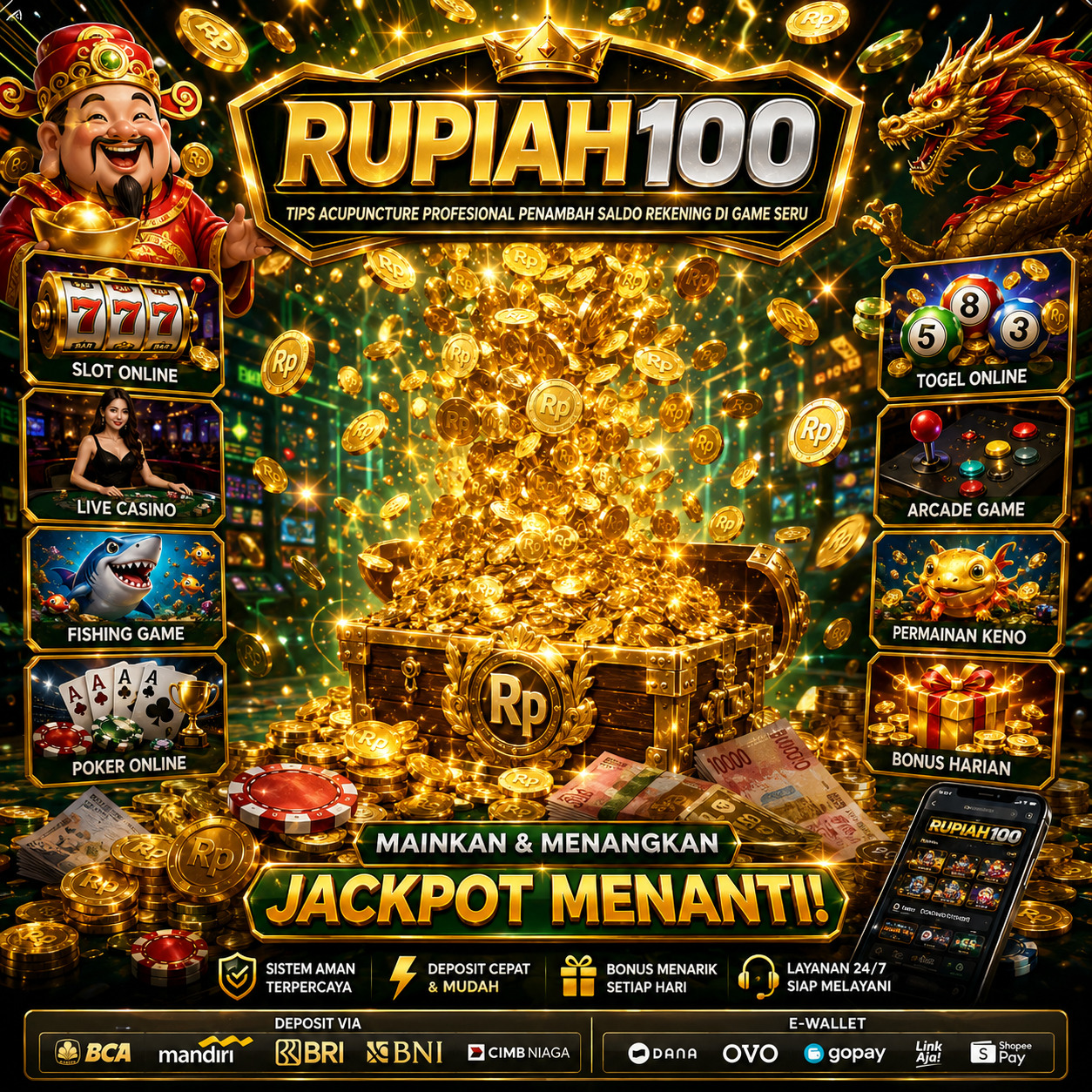 RUPIAH100: Tips Acupuncture Profesional Penambah Saldo Rekening Di Game Seru